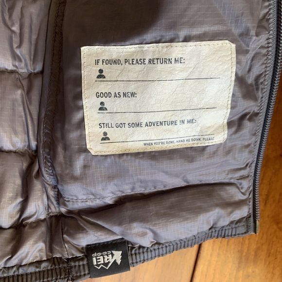 REI Co-op Vest Youth XXS 4/5 Gray Full Zip 80% Down Puffer Sleeveless Jacket 650 - Picture 8 of 10